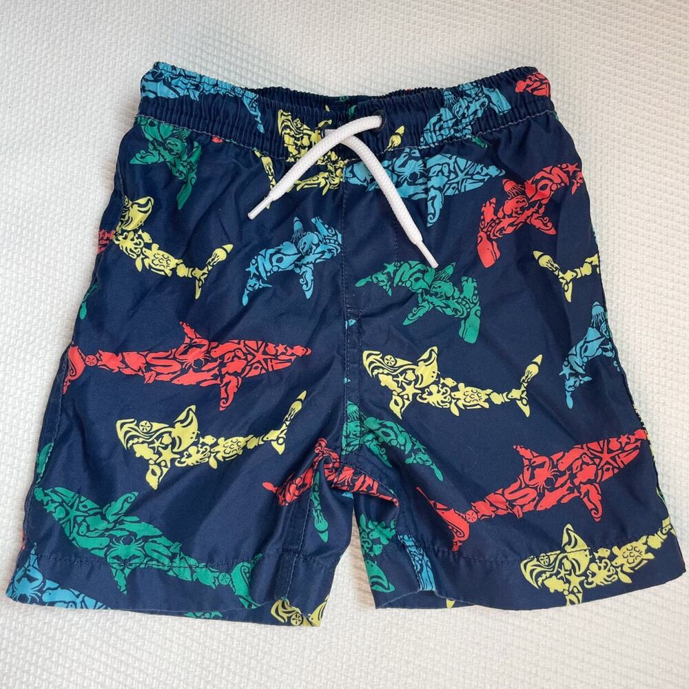 Lands End Shark Swim Trunks 3t
